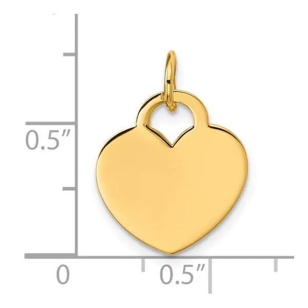 Polished Heart Charm or Pendant Image 2 Hingham Jewelers Hingham, MA