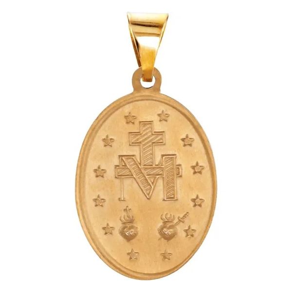 Oval Miraculous Medal Pendant Image 2 Hingham Jewelers Hingham, MA
