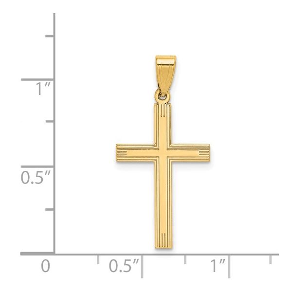 Laser Etched Cross Pendant Image 2 Hingham Jewelers Hingham, MA