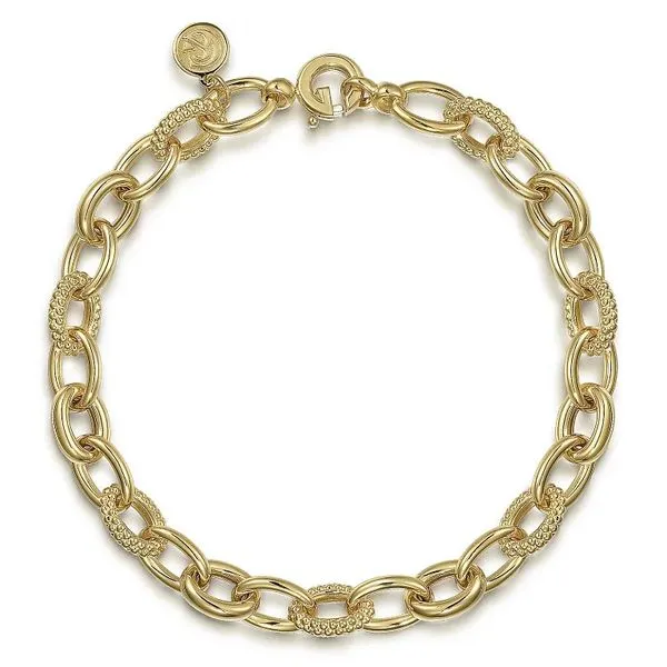 Polished and Beaded Tube Link Bracelet Hingham Jewelers Hingham, MA