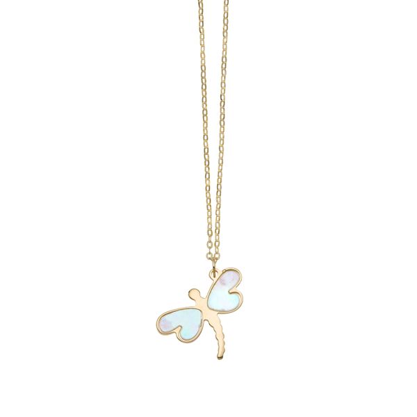 Mother of Pearl Dragonfly Necklace Hingham Jewelers Hingham, MA