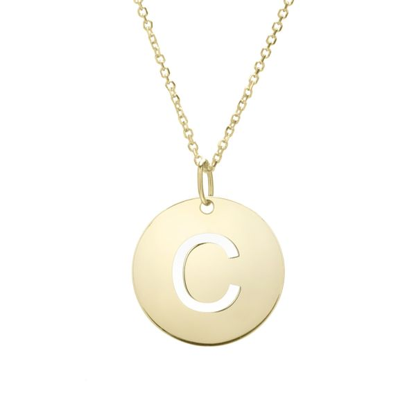 Letter C Disc Necklace Hingham Jewelers Hingham, MA