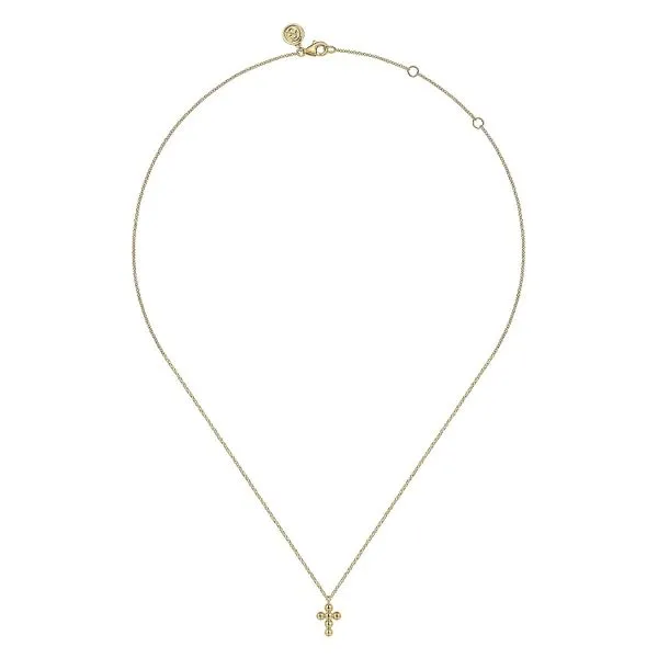 Beaded Cross Pendant Necklace Image 2 Hingham Jewelers Hingham, MA