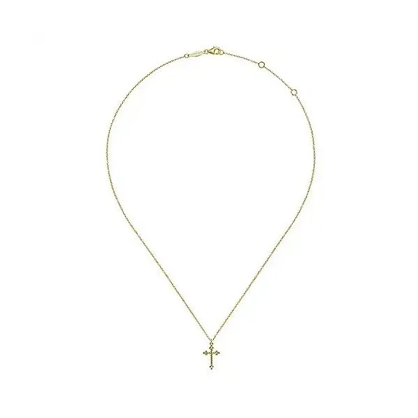 Beaded Rope Twist Cross Pendant Necklace Image 2 Hingham Jewelers Hingham, MA
