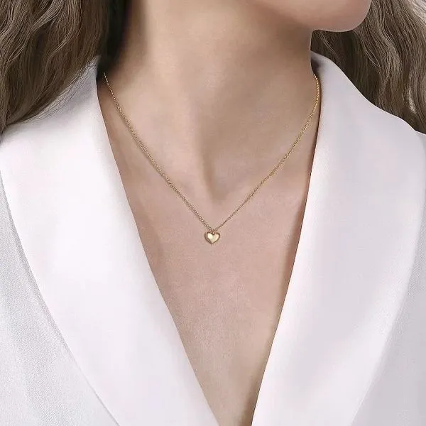 Puffed Heart Pendant Necklace Image 3 Hingham Jewelers Hingham, MA