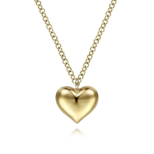 Puffed Heart Pendant Necklace Hingham Jewelers Hingham, MA