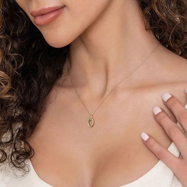 Oval Drop Pendant Necklace Image 3 Hingham Jewelers Hingham, MA