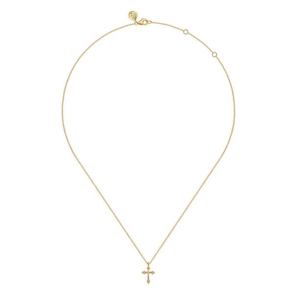 Budded Cross Pendant Necklace Image 2 Hingham Jewelers Hingham, MA