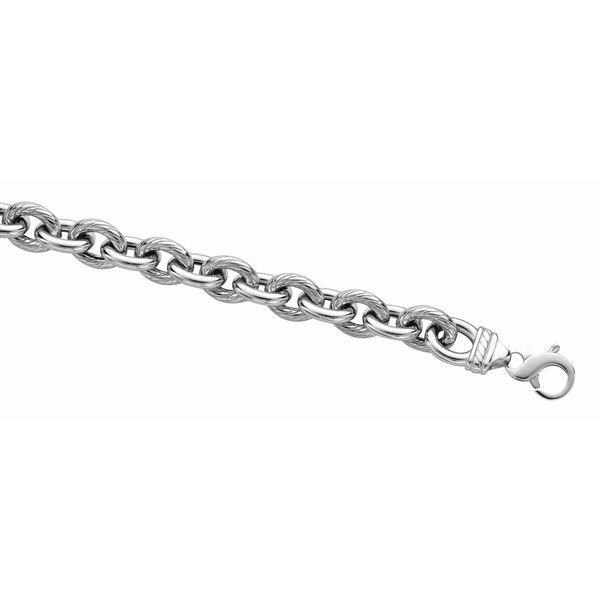Silver Textured Link Bracelet Hingham Jewelers Hingham, MA