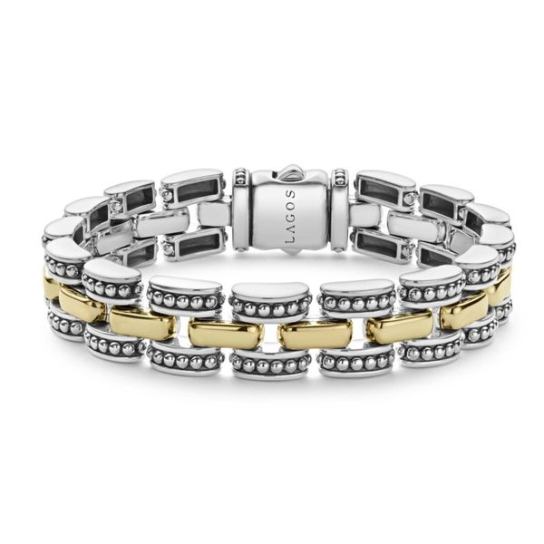 High Bar Gold Caviar Link Bracelet Hingham Jewelers Hingham, MA