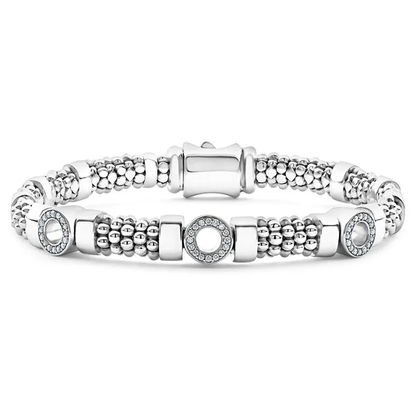 Caviar Spark Three Station Diamond Circle Caviar Bracelet Hingham Jewelers Hingham, MA
