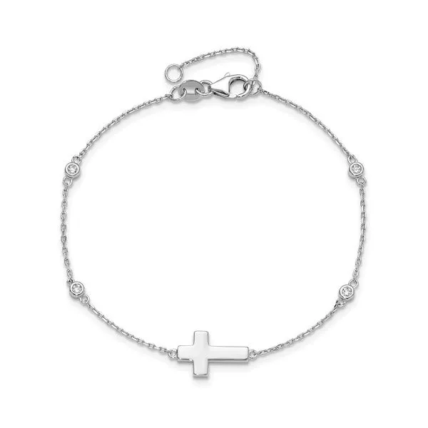 Sideways Cross Bracelet Image 2 Hingham Jewelers Hingham, MA