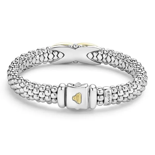 Embrace Two-Tone X Caviar Bracelet | 9mm Image 3 Hingham Jewelers Hingham, MA