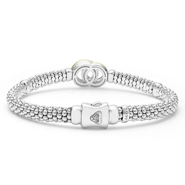 Signature Caviar Two-Tone Interlocking Diamond Caviar Bracelet | 6mm Image 2 Hingham Jewelers Hingham, MA