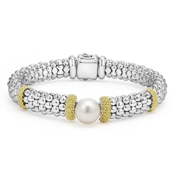 Luna Two-Tone Pearl Caviar Bracelet | 9mm Hingham Jewelers Hingham, MA