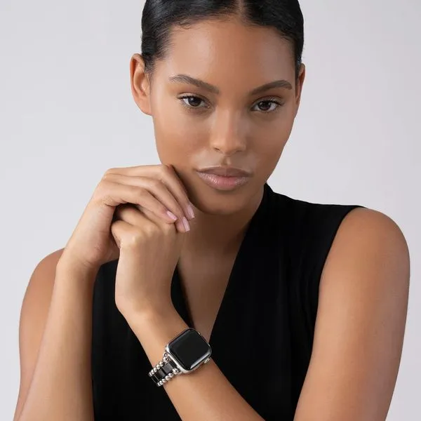 Smart Caviar Black Ceramic and Stainless Steel Watch Bracelet-38-45mm Image 3 Hingham Jewelers Hingham, MA