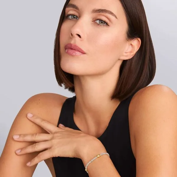 Signature Caviar Two-Tone Station Bracelet | 3mm Image 2 Hingham Jewelers Hingham, MA