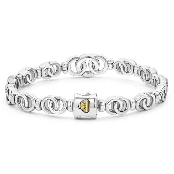 Signature Caviar Two-Tone Interlocking Link Bracelet Image 2 Hingham Jewelers Hingham, MA