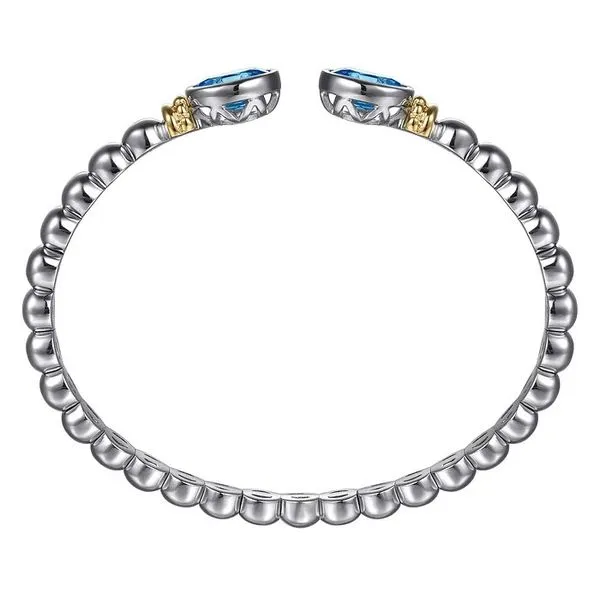 Beaded Cuff Bracelet with Blue Topaz Image 2 Hingham Jewelers Hingham, MA