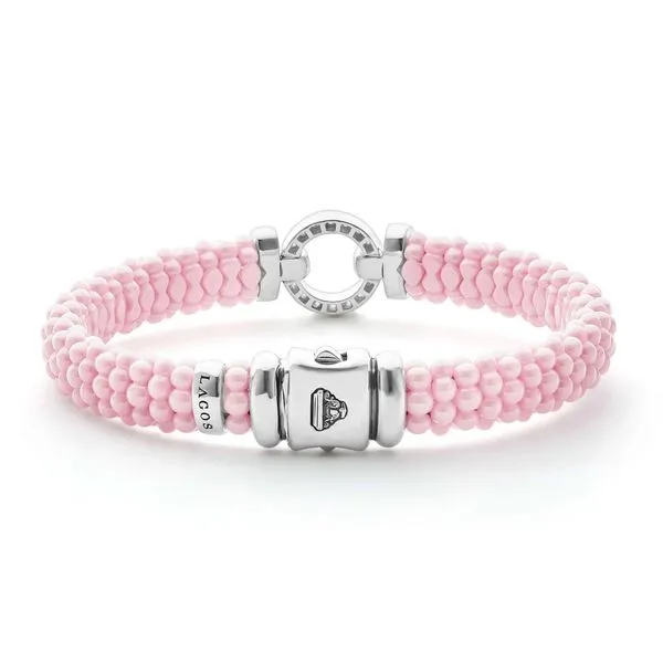 Pink Caviar Pink Ceramic Diamond Circle Bracelet | 9mm