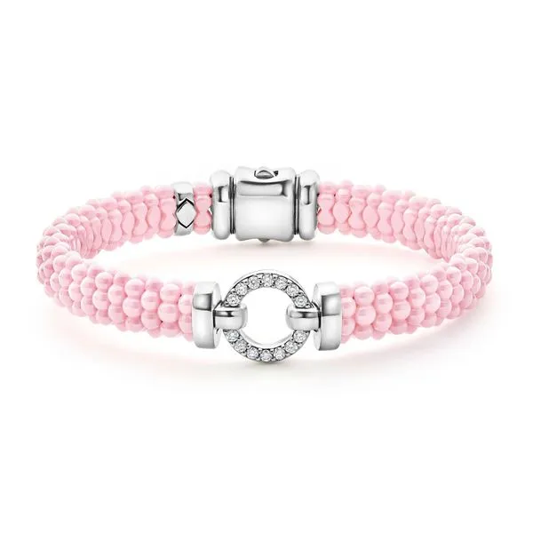Pink Caviar Pink Ceramic Diamond Circle Bracelet | 9mm