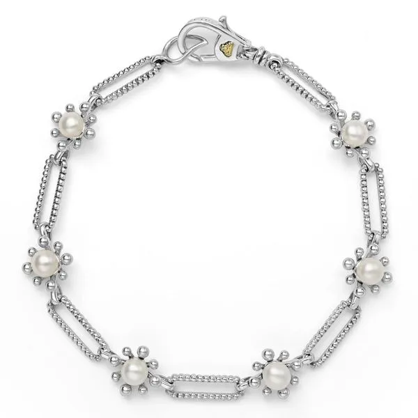 Luna Fleur Pearl Link Bracelet Hingham Jewelers Hingham, MA