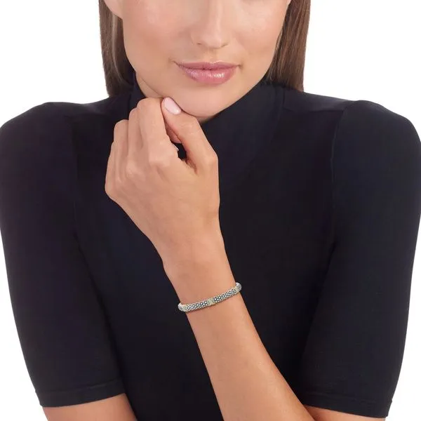 Caviar Lux Three Station Two Tone X Diamond Bracelet