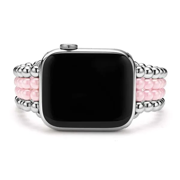 Smart Caviar Pink Ceramic and Stainless Steel Infinite Watch Bracelet-38-45mm Hingham Jewelers Hingham, MA