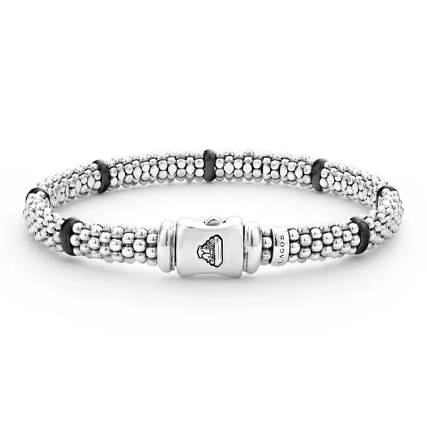 Black Caviar Ceramic Station Caviar Bracelet 6mm Image 2 Hingham Jewelers Hingham, MA