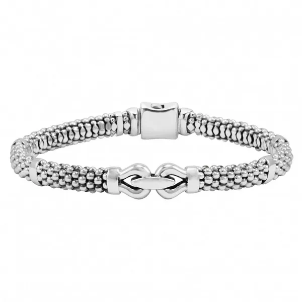 Derby Silver Caviar Buckle Bracelet | 6mm
