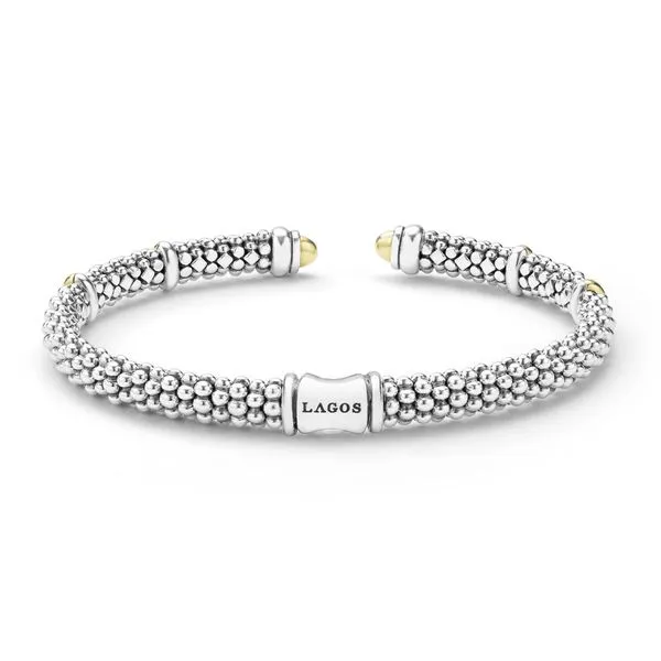 Signature Caviar Two-Tone Caviar Versa Torque Bracelet