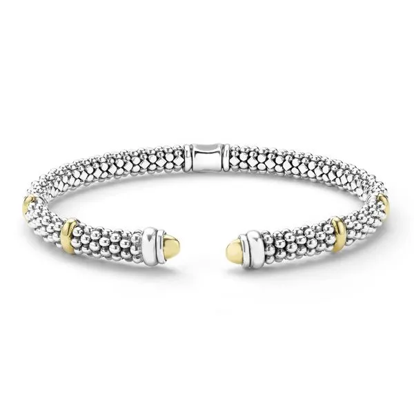 Signature Caviar Two-Tone Caviar Versa Torque Bracelet