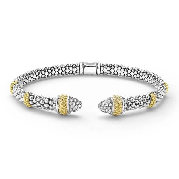 Caviar Lux Two-Tone Caviar Diamond Versa Torque Bracelet