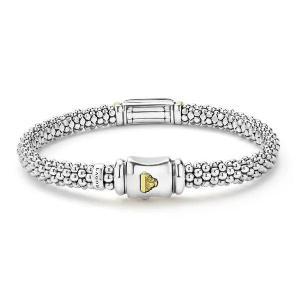 Black Caviar Two-Tone Black Ceramic Diamond Caviar Bracel...