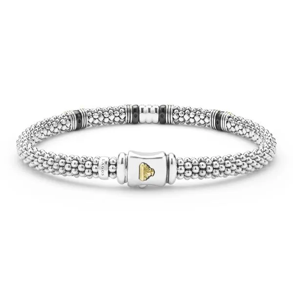 Black Caviar Two-Tone Black Ceramic Station Diamond Brace...