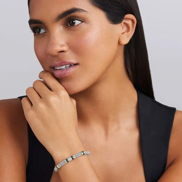 Black Caviar Two-Tone Black Ceramic Station Diamond Brace...