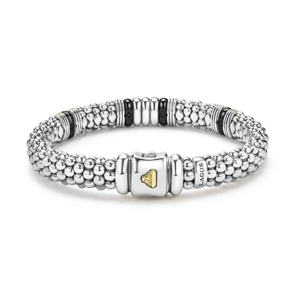 Black Caviar Two-Tone Black Ceramic Station Diamond Brace...