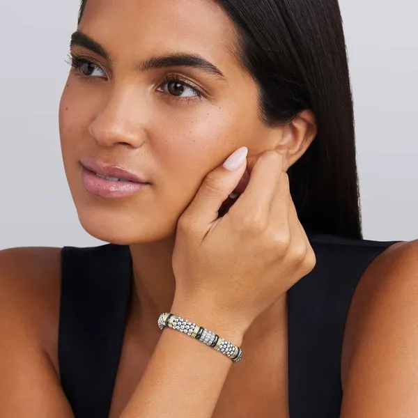 Black Caviar Two-Tone Black Ceramic Station Diamond Brace...