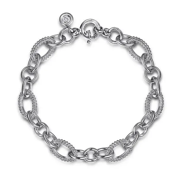 Textured Oval Link Bracelet