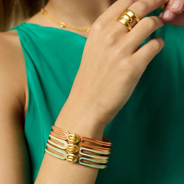 Laguna Enamel Hinge Bangle Image 2 Hingham Jewelers Hingham, MA