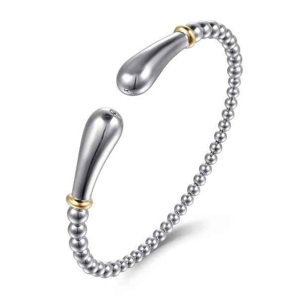 Beaded Pear Shape Split Cuff Bracelet Image 2 Hingham Jewelers Hingham, MA