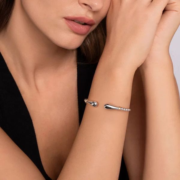 Beaded Pear Shape Split Cuff Bracelet Image 4 Hingham Jewelers Hingham, MA