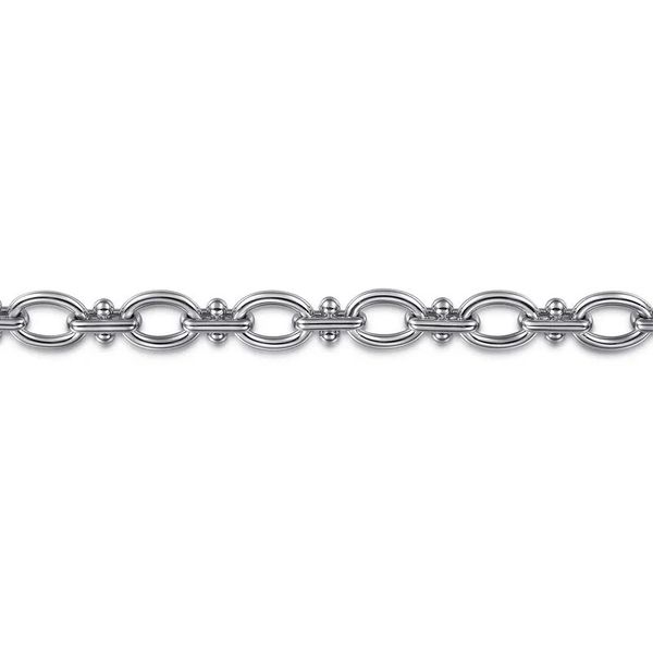 Oval and Bead Link Chain Bracelet Image 2 Hingham Jewelers Hingham, MA