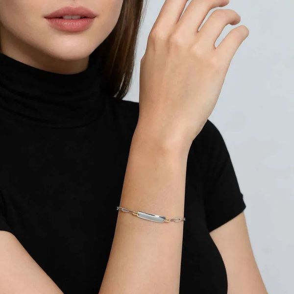 Engravable Bar ID Bracelet Image 3 Hingham Jewelers Hingham, MA