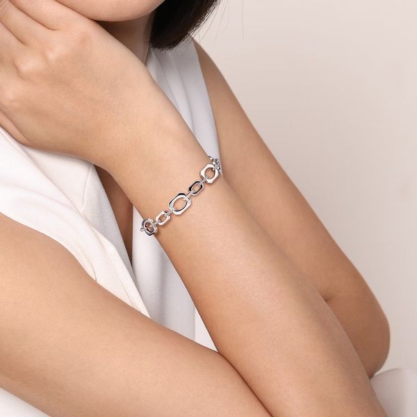 Geometric Link Bracelet Image 2 Hingham Jewelers Hingham, MA