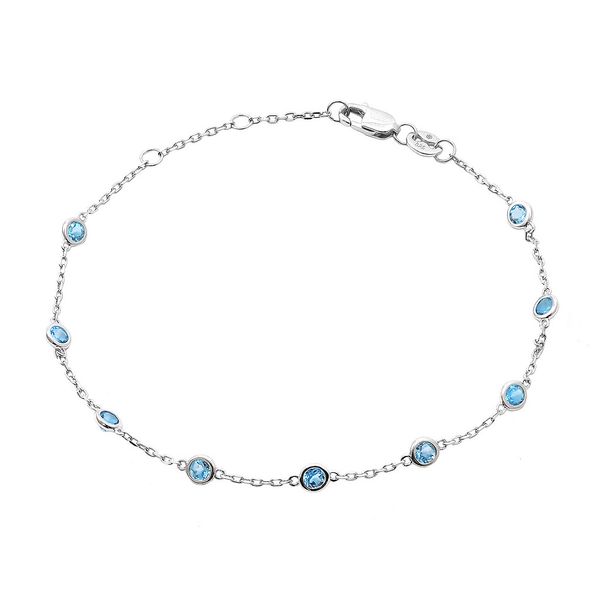 Blue Topaz Station Bracelet Hingham Jewelers Hingham, MA