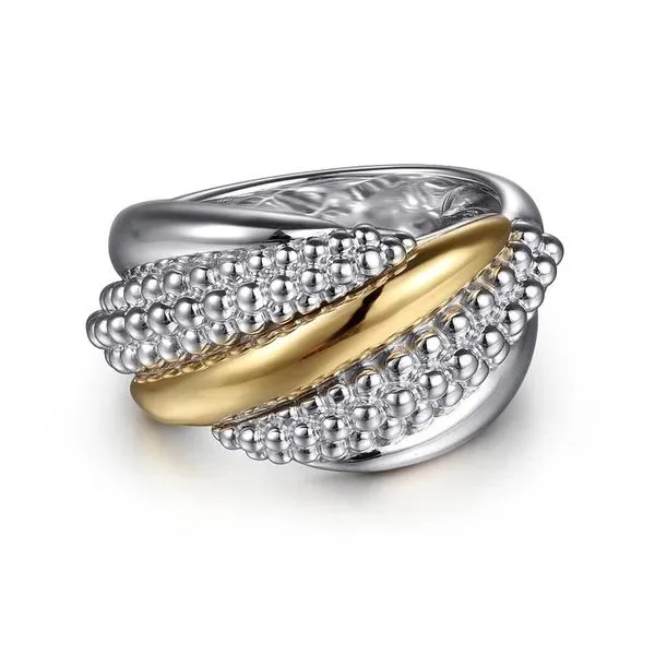 Two-Tone Multi Row Band Hingham Jewelers Hingham, MA