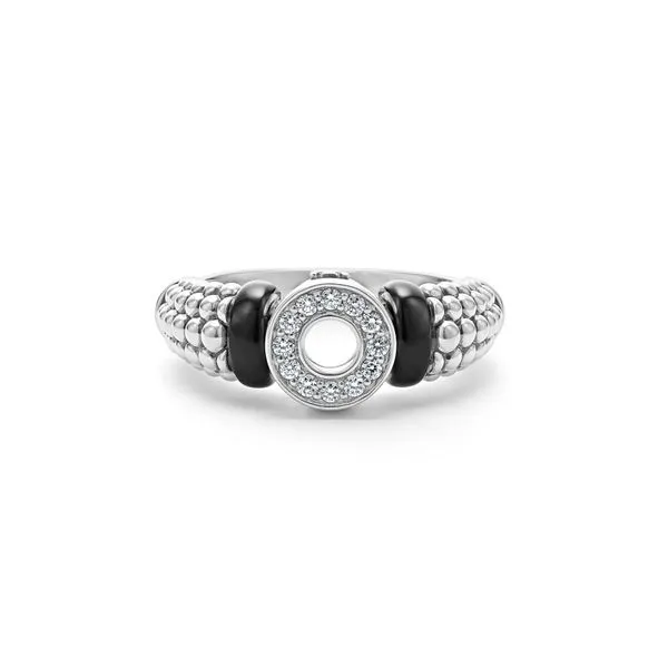 Black Caviar Ceramic and Diamond Circle Ring Hingham Jewelers Hingham, MA