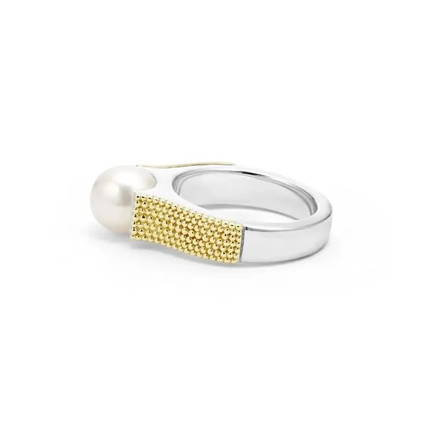 Luna Two-Tone Caviar Pearl Ring Image 2 Hingham Jewelers Hingham, MA