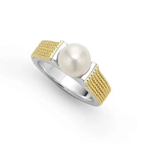 Luna Two-Tone Caviar Pearl Ring Hingham Jewelers Hingham, MA